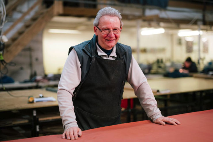 Tony Murray Our People Finline Furniture Fabric Cutting