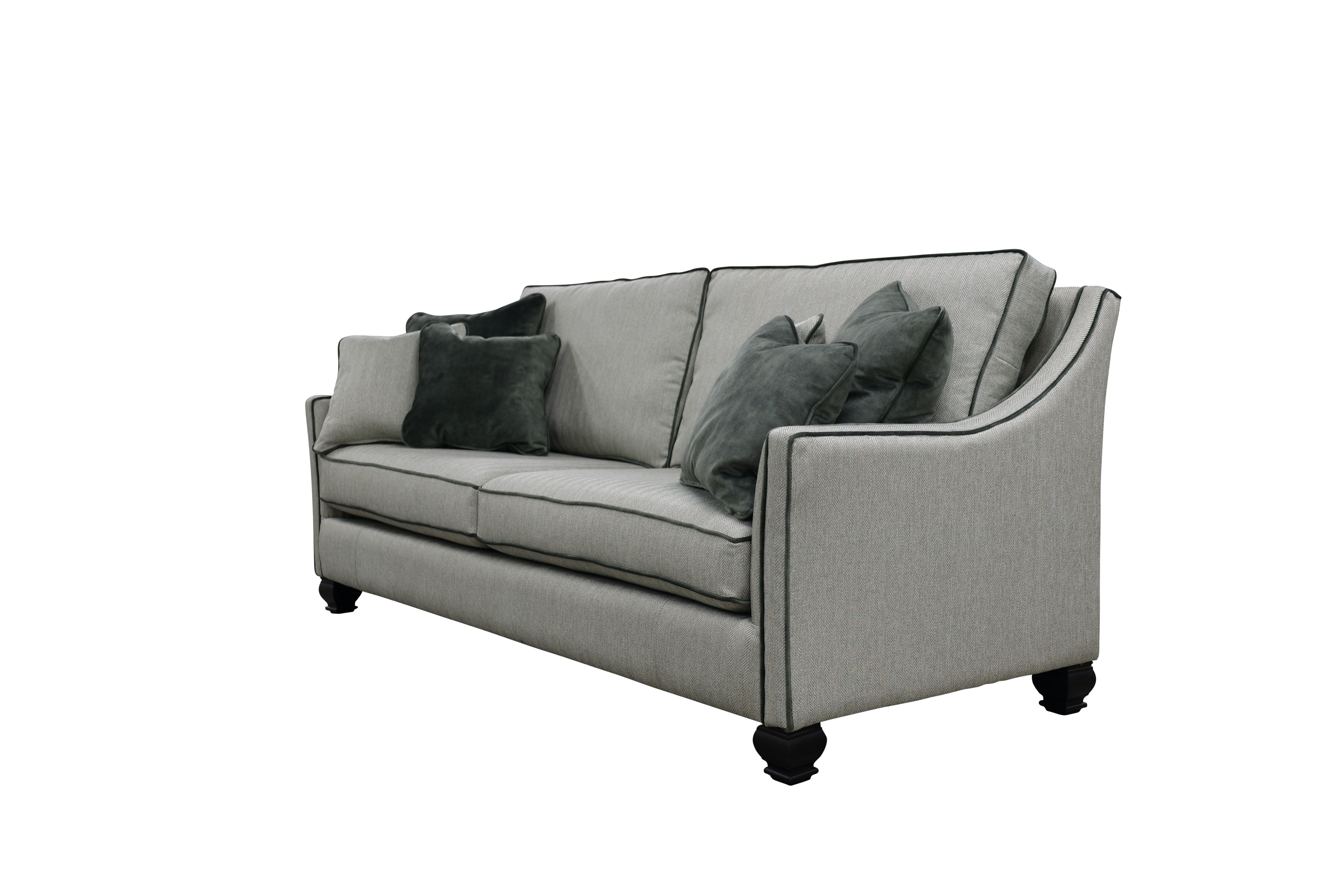Iris 3 Seater Layla Mist Contrast Piped Lovely Jade 