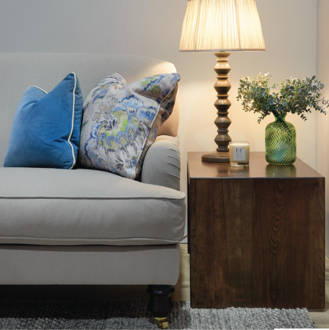 The Willow Sofa in Plush Nickle