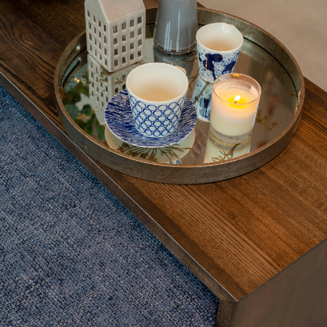 Solid Wood Tray Table with Baltimore Footstool